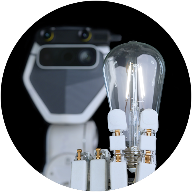Robot with Lightbulb Flipped 650X650